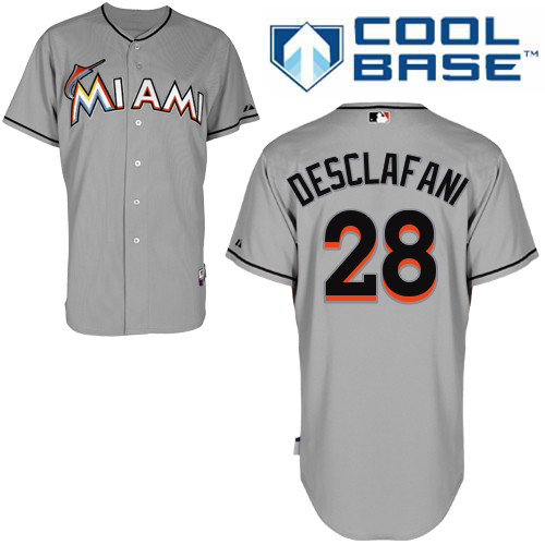 Anthony DeSclafani #28 Youth Baseball Jersey-Miami Marlins Authentic Road Gray Cool Base MLB Jersey